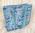 Blue Palm Large Tote Bag