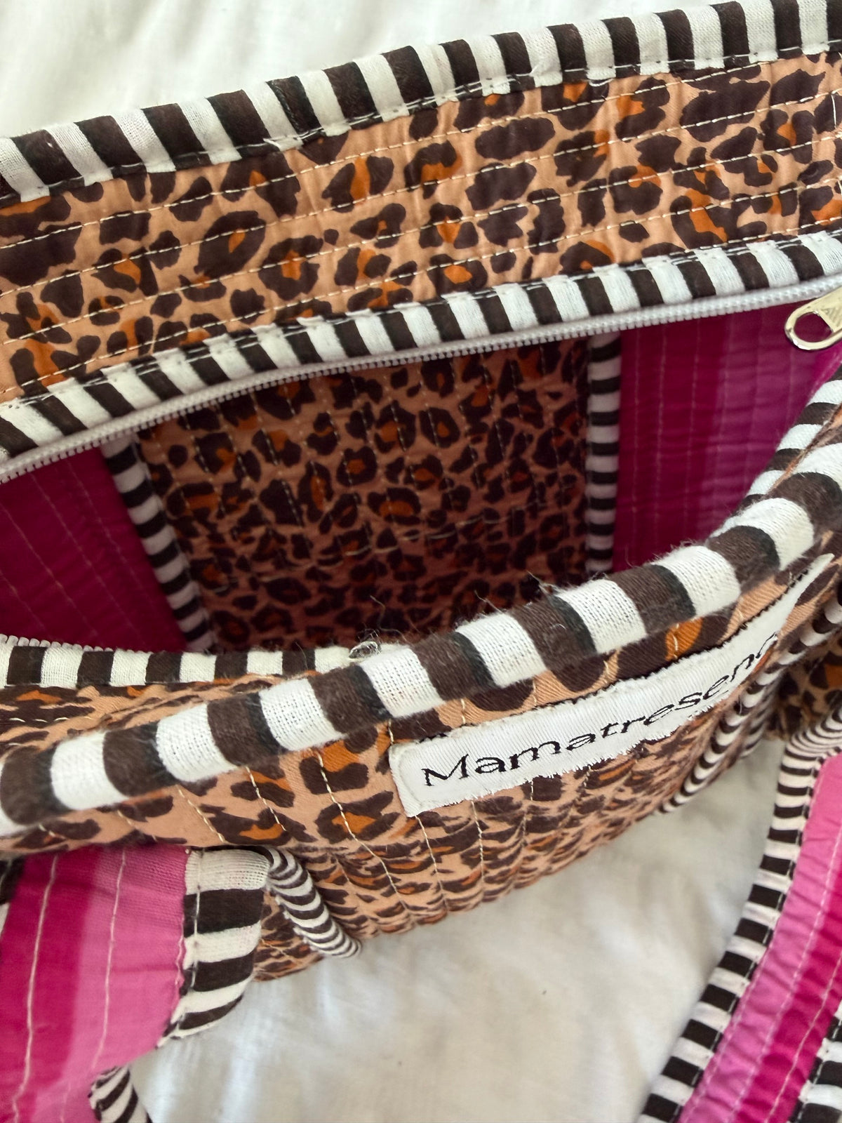 Leopard x Striped Pink Mini Bag